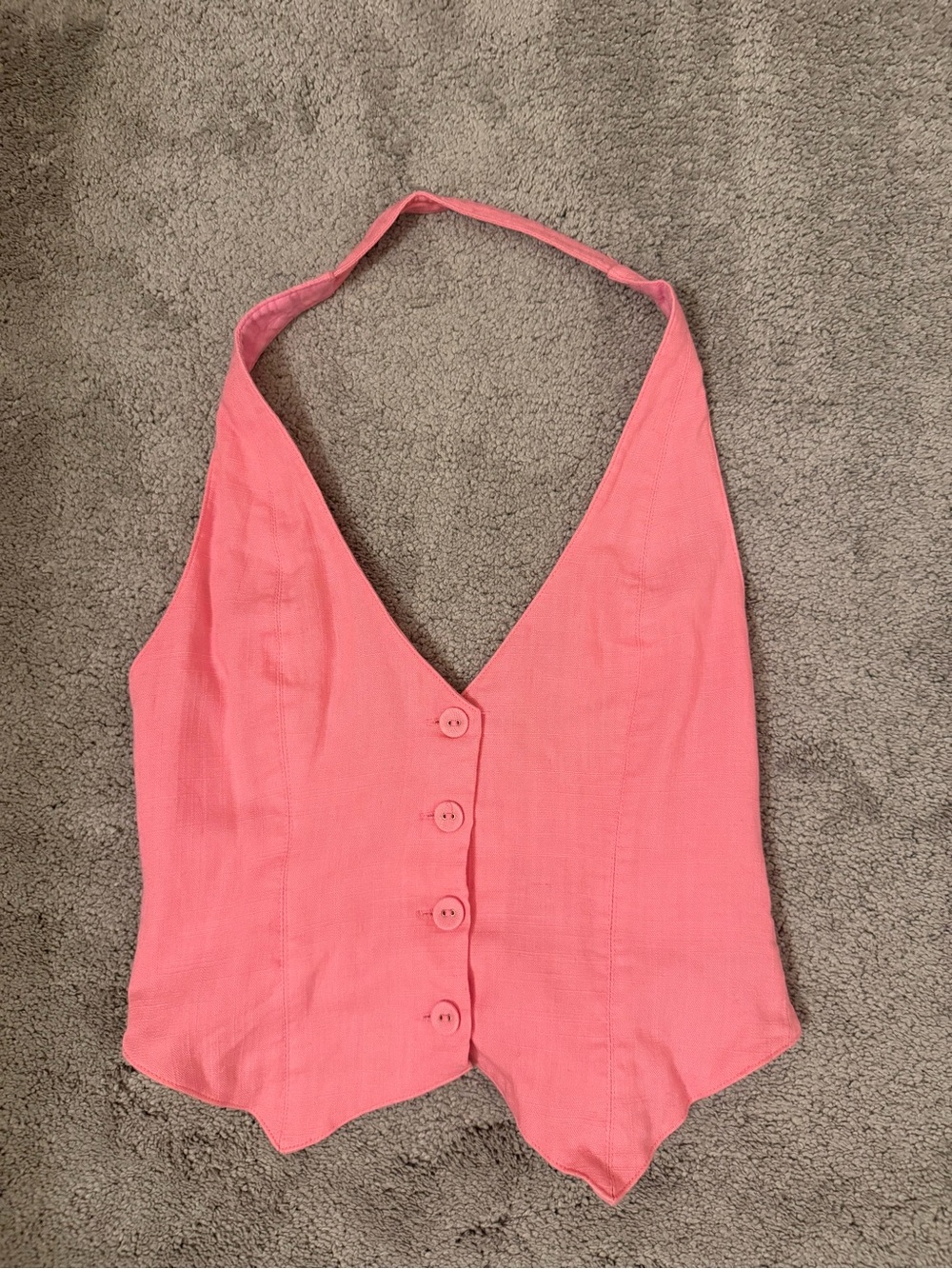 Women’s Pink Halter Button-Front Top